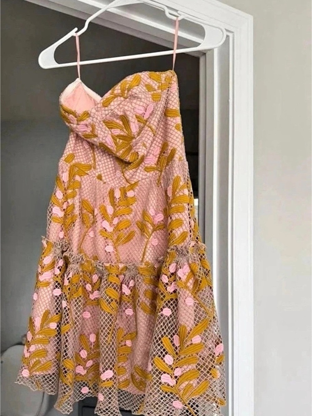 Floral Mini Dress in Pink & Yellow Size 0 Like New
